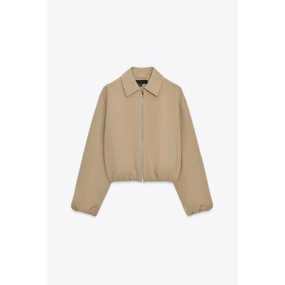 ZARA PUFFED BOMBER JACKET WITH ZIP - Picture 6 of 8